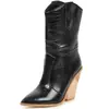Botas de Cuña Ultra Altas de Moda Europeas y Americanas de Exportación Más Vendidas con Punta Aguda y Estampado de Piedra, Botas de Moda para Mujer de Talla Grande Slip-On de Pasarela