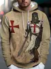 Nova blusa de moletom com capuz estampada de caveira, tendência europeia e americana, para homens