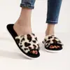 Pantuflas de Casa con Estampado de Leopardo y Punta Abierta Explosiones Transfronterizas de Amazon Pantuflas con Estampado de Leopardo Primavera y Otoño Cuatro Estaciones Pantuflas de Piso