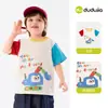 Ropa para Niños Dudu Camiseta de Manga Corta para Niños 2026 Verano Nuevo Top Infantil Cuello Redondo Conjunto de Verano Ropa de Moda para Niñas