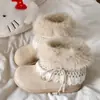 2025 Novo Outono e Inverno Veludo Prova de Frio Quente Sapatos de Algodão Botas de Algodão Peludas Botas de Neve com Pelo Integrado Femininas