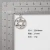 Acessórios DIY de Liga de Zinco 22X18Mm Pingente Estrela Hexagonal Vazado Colar Pulseira Chaveiro Acessórios para Joias Atacado