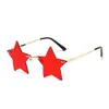Nueva tendencia gafas de sol sin montura de estrella de cinco puntas moda europea y americana gafas de sol marinas gafas de sol divertidas transfronterizas