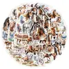 Pegatinas de acuarela de caballos 50 sin repetir transfronterizas para teléfono móvil, tazas, pegatinas decorativas impermeables, pegatinas para diario de niños, venta al por mayor