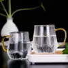 Jarra para Água Fria de Vidro com Padrão de Espiga de Trigo, Chaleira para Água Fervida, Jarra para Água Fria Doméstica de Alta Capacidade Resistente à Alta Temperatura, Conjunto