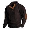 Camisa de Manga Larga de Pana de Exportación Europea y Americana para Hombre con Empalme de Color Puro, Jersey Retro Casual de Talla Grande, Chaqueta para Hombre