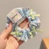 Scrunchie de Alta Qualidade Estilo Coreano para Mulheres, Elástico de Cabelo com Laço de Tecido da Moda, Acessório de Cabelo Corda para Coque Doce e Fofo