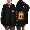 One Piece One Piece Luffy Impresso Zíper Suéter Masculino Casual Moletom Com Capuz Top Cardigan Jaqueta