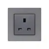 Tomada de Interruptor de Alumínio Escovado Tipo 86 146 para Comércio Exterior com Duas Portas USB Estilo Europeu Padrão Francês Estilo Britânico com Tomada Dupla USB