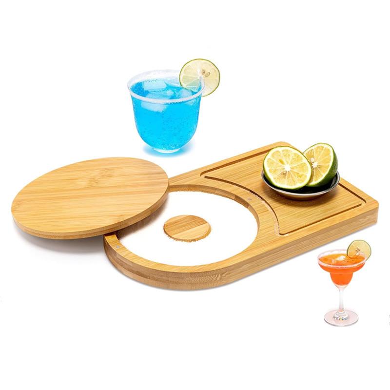 木制长方形酒杯托吧台酒杯收纳盘 家用小酒杯收纳盘盐杯BSCI