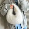 Bolso de Felpa de Terciopelo de Alta Gama para Mujer 2026 Nuevo Moda Otoño/Invierno Bolso de Mano Casual Bolso Tote Peludo Bolso Dumpling