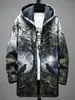 Chaqueta de algodón con capucha de manga larga, nueva para 2026, estilo europeo y americano, estampado digital 3D, ropa exterior casual de manga larga con capucha para hombre