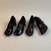 Versión de Piel de Vaca~Zapatos Mary Jane Retro Franceses para Mujer, Estilo Primavera y Otoño, Punta Redonda, Boca Baja, Tacones Altos, Zapatos de Cuero con Correa Única