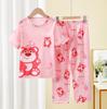 Pijamas de verano al por mayor para niñas, pijamas nuevos de manga corta con dibujos animados para niñas grandes, ropa de hogar con aire acondicionado