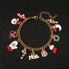 Pulsera de Cadena Navideña Europea y Americana Transfronteriza Accesorios para Fiesta Regalo Navideño Muñeco de Nieve Papá Noel Pulsera Venta al por Mayor