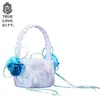 Venta Caliente AliExpress Flor de Satén Cesta de Flores Traje Estilo Occidental Florista Cesta de Flores Suministros de Boda