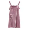 Bata de encaje trenzado para mujer con lazo, con diseño de cuello halter, hecha de forro polar de coral, adecuada para usar como vestido de baño o envolver como toalla, y de secado rápido
