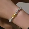 Pulsera de Plata de Lujo Ligero Estilo Coreano de Alta Gama para Mujer, Estilo Minimalista, Pulsera Antiestática de Otoño e Invierno, Joyería de Piedra Negra, Dropshipping