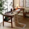 Mesa de Caligrafia Mesa de Estudo Doméstica Pernas de Madeira Maciça Novo Estilo Chinês Mesa para Estudos Chineses Mesa para Caligrafia e Pintura Mesa de Aprendizagem de Caligrafia com Pincel Mesa de Escrita