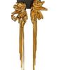 Pendientes de borlas de hojas de metal de lujo ligeros de estilo francés para mujer, novedad de 2024, de alta gama, exquisitos y exagerados.