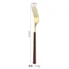 Acero Inoxidable 304 Vajilla para Comida Occidental Portuguesa Vajilla con Textura de Madera Japonesa Cuchillo, Tenedor y Cuchara con Mango de Imitación Madera Juego de Vajilla
