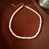 Conjunto de Collar y Pulsera de Perlas con Bloques de Color Retro Francés, Cadena para Suéter de Moda y de Alta Gama, Joyería de Diseño de Nicho de Lujo Ligero
