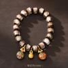 Pulsera de Cuentas de Vidrio Gris Yongxiang Laoqinxiang, Ceniza de Incienso Blanca, Set Familiar Perfecto de Tres, Cuentas de Pulsera Estilo Palacio al por Mayor