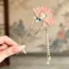 Grampo de Cabelo Vintage para Mulheres, Grampo de Cabelo Metálico de Alta Qualidade em Forma de U com Peônia, Grampo Sofisticado de Nicho, Acessório de Cabelo Estilo Antigo Venda por Atacado