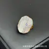 Anel Inlaid de Cristal Branco Tourmalina Crua Natural Estilo Vintage Europeu e Americano Acessórios Personalizados de Pedra Crua Fonte Transfronteiriça Atacado