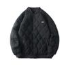 Chaqueta acolchada de algodón con rombos para hombre, cuello alto de invierno, estilo Hong Kong, uniforme de béisbol para parejas, chaqueta acolchada de algodón americana para todo tipo de combinaciones, ropa de trabajo, chaqueta acolchada de algodón gruesa