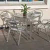 Celebridad de Internet para el Hogar Ocio Mercado Nocturno Placa de Aluminio Silla de Aluminio Mesa y Silla Juego de Cinco Piezas Producto Terminado Literario Portátil Plegable Dormitorio