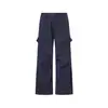 Calça de Trabalho Retro Americana para Homens, Calça Larga com Múltiplos Bolsos, Calça Casual Desconstruída com Caimento Longa, Calça Longa Lavada para Jovens