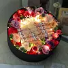 Maceta portátil con apertura para ventana, Empaque de ramo de frutas y flores, Caja vacía, Caja de regalo redonda, Materiales florales para manualidades