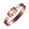 Pulsera Magnética Transfronteriza Set de Anillos de Pulsera Magnética Energética para Hombres y Mujeres Joyería Vintage Floral de Cobre Rojo Antiguo