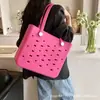 Bolsa de Furos de EVA Pronta de Fábrica Bolsa de Praia Estampada Multicolorida Bolsa Conveniente para Pet Bolsa de Armazenamento para Viagem de Grande Capacidade