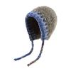 Gorro de lana antiedad estilo coreano para mujer, cálido y de felpa con punta de punto, con cordón, para otoño e invierno, de colores transfronterizos
