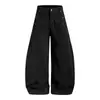 Pantalones cargo anchos desgastados lavados para hombre, nuevo estilo de otoño, pantalones casuales relajados simples de pierna ancha hasta el suelo para mujer