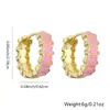 Moda transfronteriza populares pendientes para mujer pendientes chapados en cobre oro real pendientes de flor de gota de aceite fabricantes de pendientes al por mayor