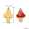Cogumelo Desenho Animado Fofo Aço Inoxidável Colorido Pingente Gota de Óleo Acessórios para Joias DIY Pulseira Chaveiro Pingente Pingente