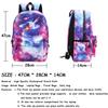 Mochila Cielo Estrellado, Ligera de Gran Capacidad para Estudiantes, Mochila de Poliéster a la Moda con Estampado Completo de Cielo Estrellado Tendencia