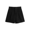 Colección de Verano 2026: Shorts ajustadores de cintura alta estilo coreano para mujer, con un sofisticado diseño negro y versátiles hot pants estilo traje.