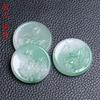 Colgante de Jade Dongling Natural de 29 mm Verde Africano Loto Peonía Zorro de Nueve Colas Colgante Colgante de Jade