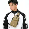 Mochila de Pecho con Candado de Combinación Antirrobo Película de Cuero Impermeable Puerto de Carga USB Multifuncional Deportiva de Hombro Único Cruzada para Montar en Motocicleta
