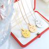 Joyería europea y americana estilo ins divertida hueca personalidad collar con colgante de cara sonriente mejor amiga de las niñas cadena clavicular acero de titanio