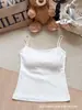 Camisola de tirantes finos a rayas de color sólido, hombros descubiertos, sin espalda, para mujer, con copas, corte ajustado, top elegante y versátil