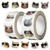 500 Piezas de Pegatinas Rodantes de Cabeza de Gato de Tinta Pura Material Creativo para Manuales Autoadhesivas Embalaje Pegatinas para Sobres al por Mayor