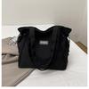 Bolsa Tote Color Sólido Ins2025 Nuevo Diseño Casual Bolso de Lona para Mujer Estilo Sal de Alto Valor Estudiante Trendy Bolso Grande