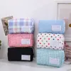 Bolsa de maquillaje estilo coreano nueva de gran capacidad, bolsa de almacenamiento acolchada de algodón con forma de corazón, linda bolsa de aseo portátil, bolso de mano de compras