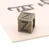 Accesorios para Joyería DIY Zakka Bronce Antiguo Cuentas de Agujero Grande Cuadradas Retro Letras Pulsera Materiales