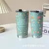 Taza termo para coche de acero inoxidable transfronteriza, taza de cerveza de doble capa al vacío con patrón impreso 3D 5D UV, taza de café